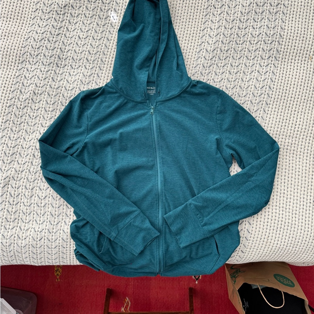 Teal Zip-Up Maternity Hoodie